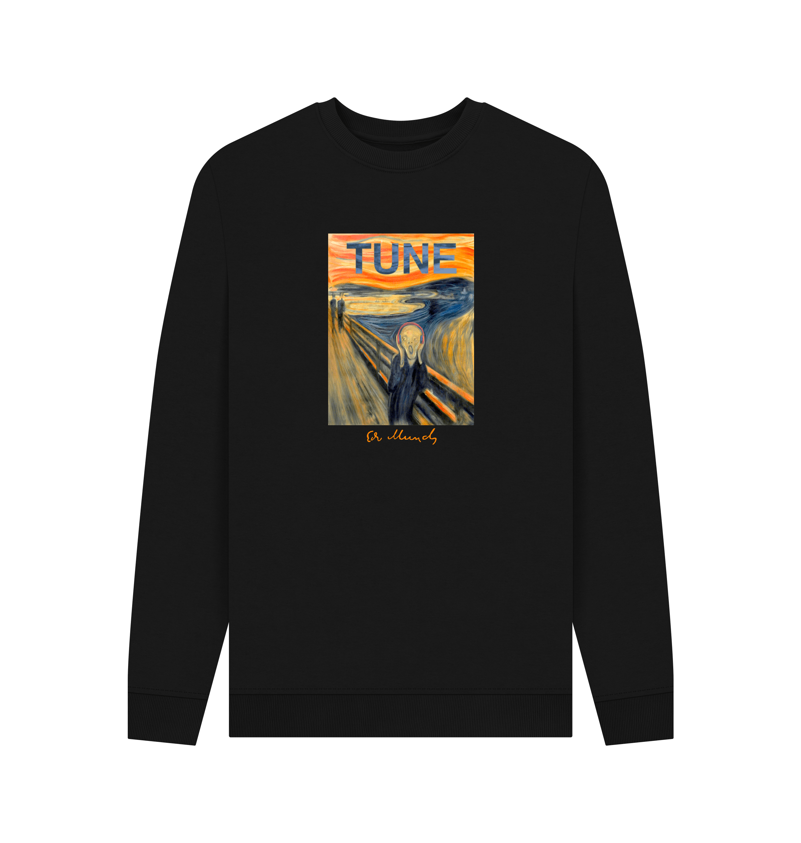 Black Printed Sweater Front