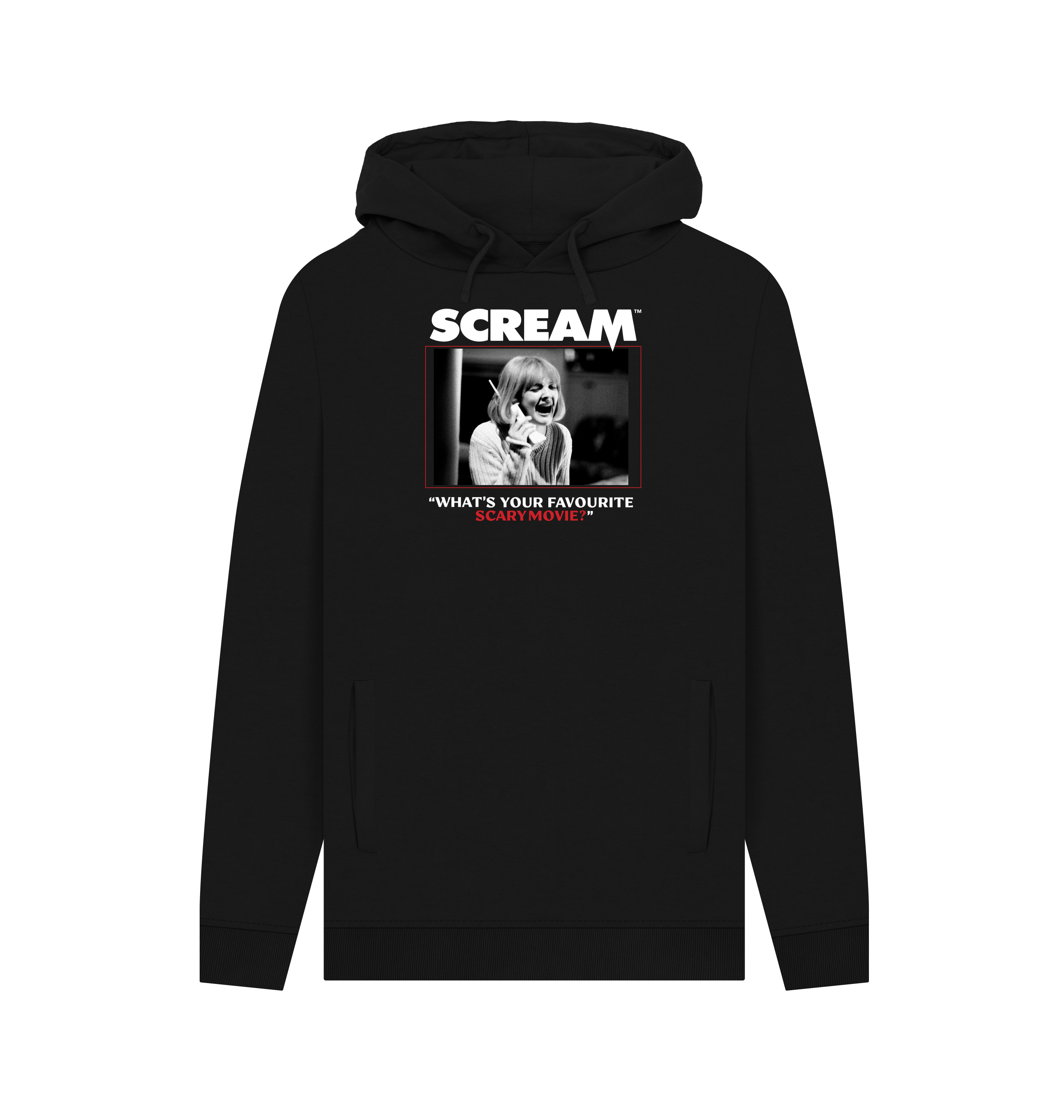 Black Printed Hoody Front