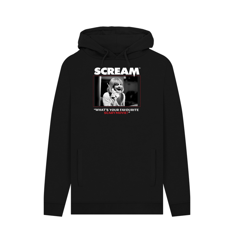 Black Printed Hoody Front