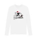 White Printed Long Sleeve T Shirt Front