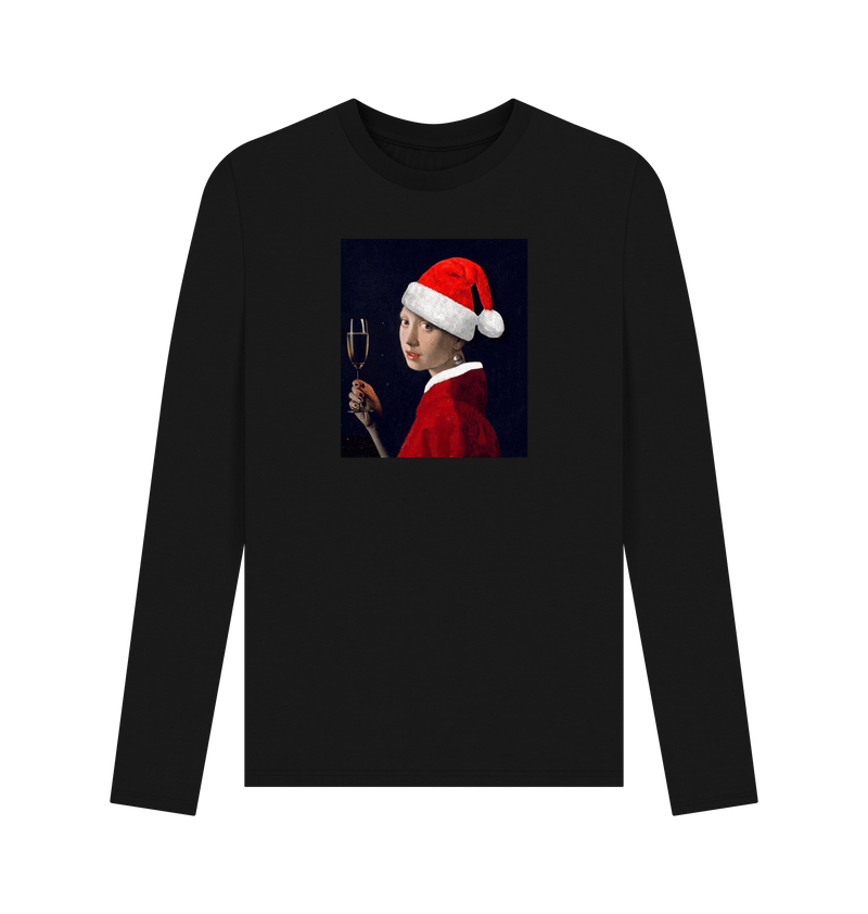 Black Printed Long Sleeve T Shirt Front