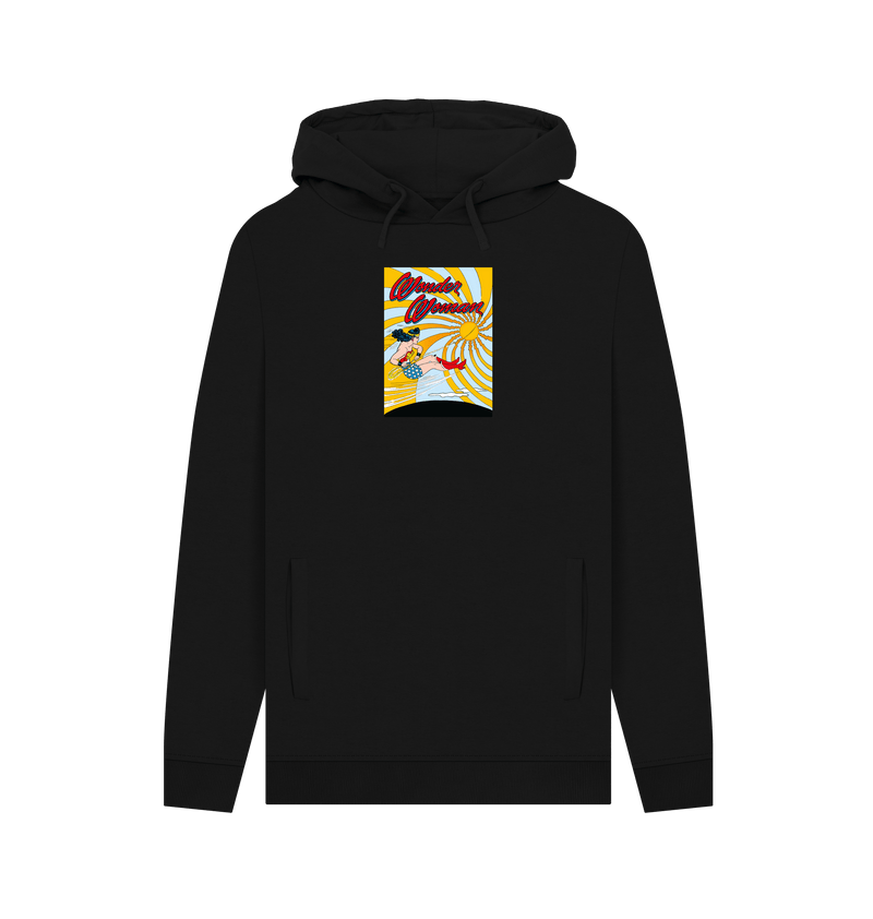 Black Printed Hoody Front