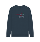 Navy Blue Printed Sweater Front