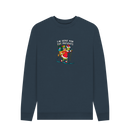 Navy Blue Printed Sweater Front