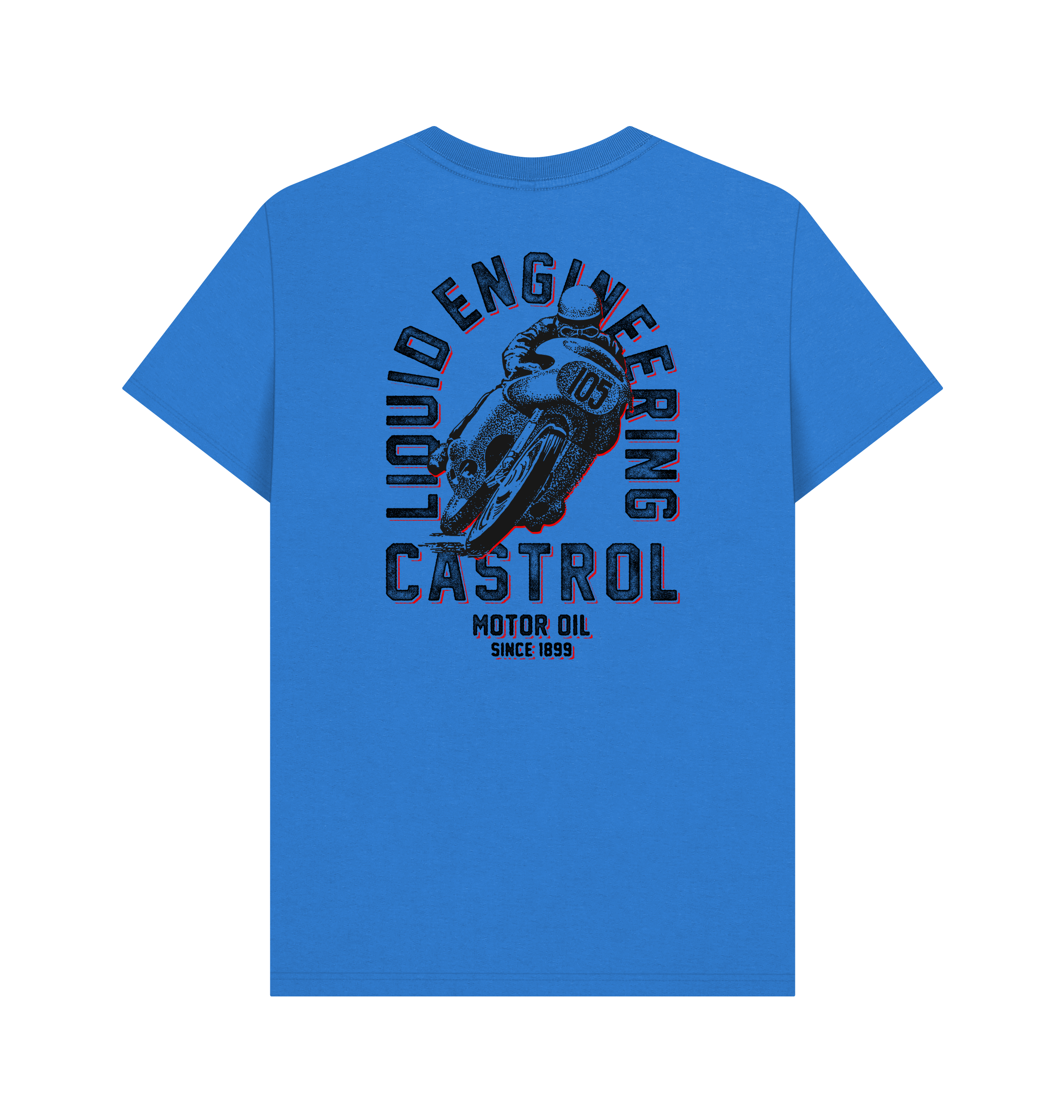 Bright Blue Printed T-shirt Back