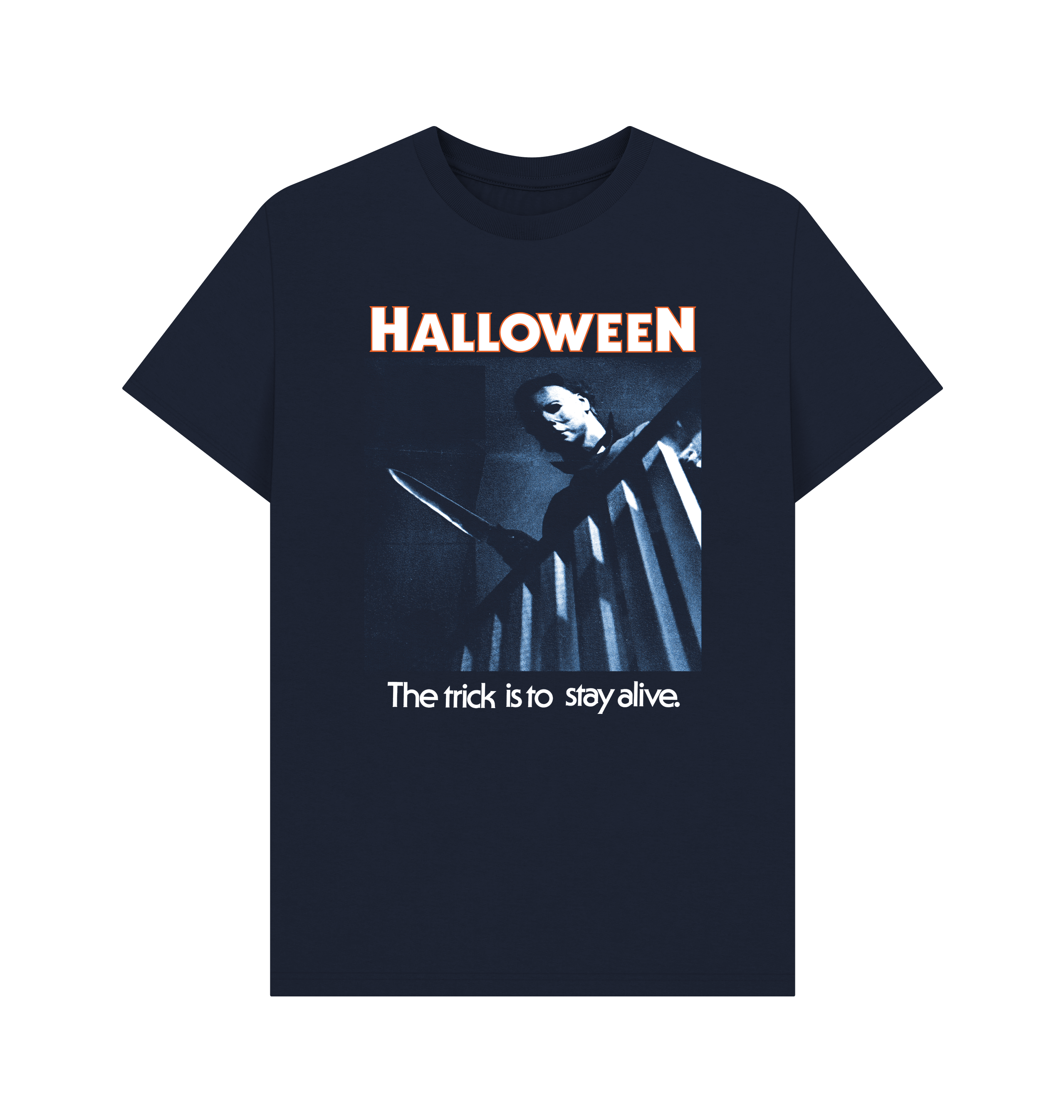 Navy Blue Printed T-shirt Front