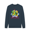 Navy Blue Printed Sweater Front