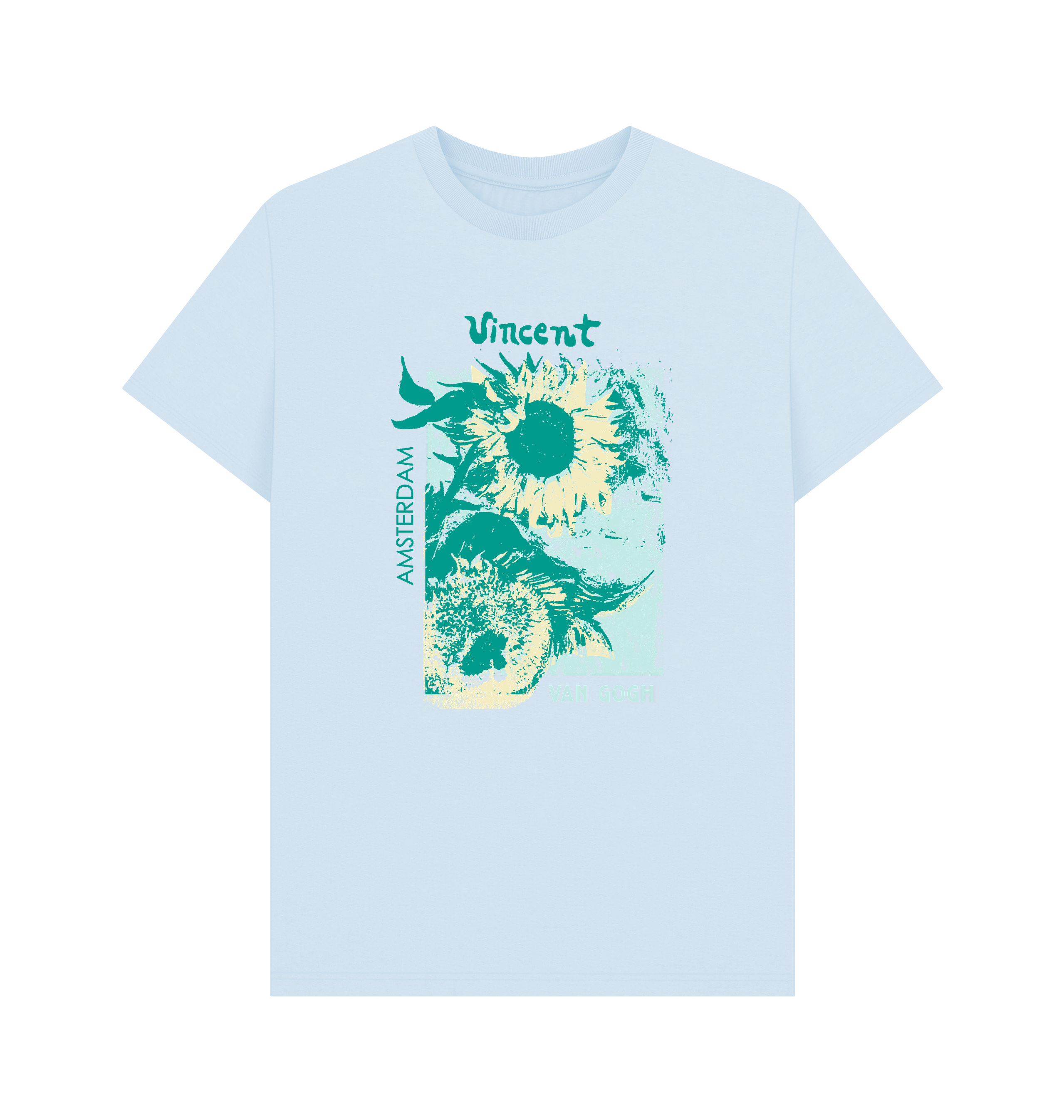 Sky Blue Printed T-shirt Front