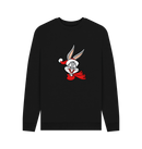 Black Printed Sweater Front