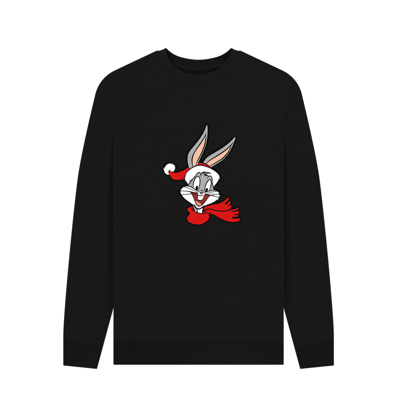 Black Printed Sweater Front