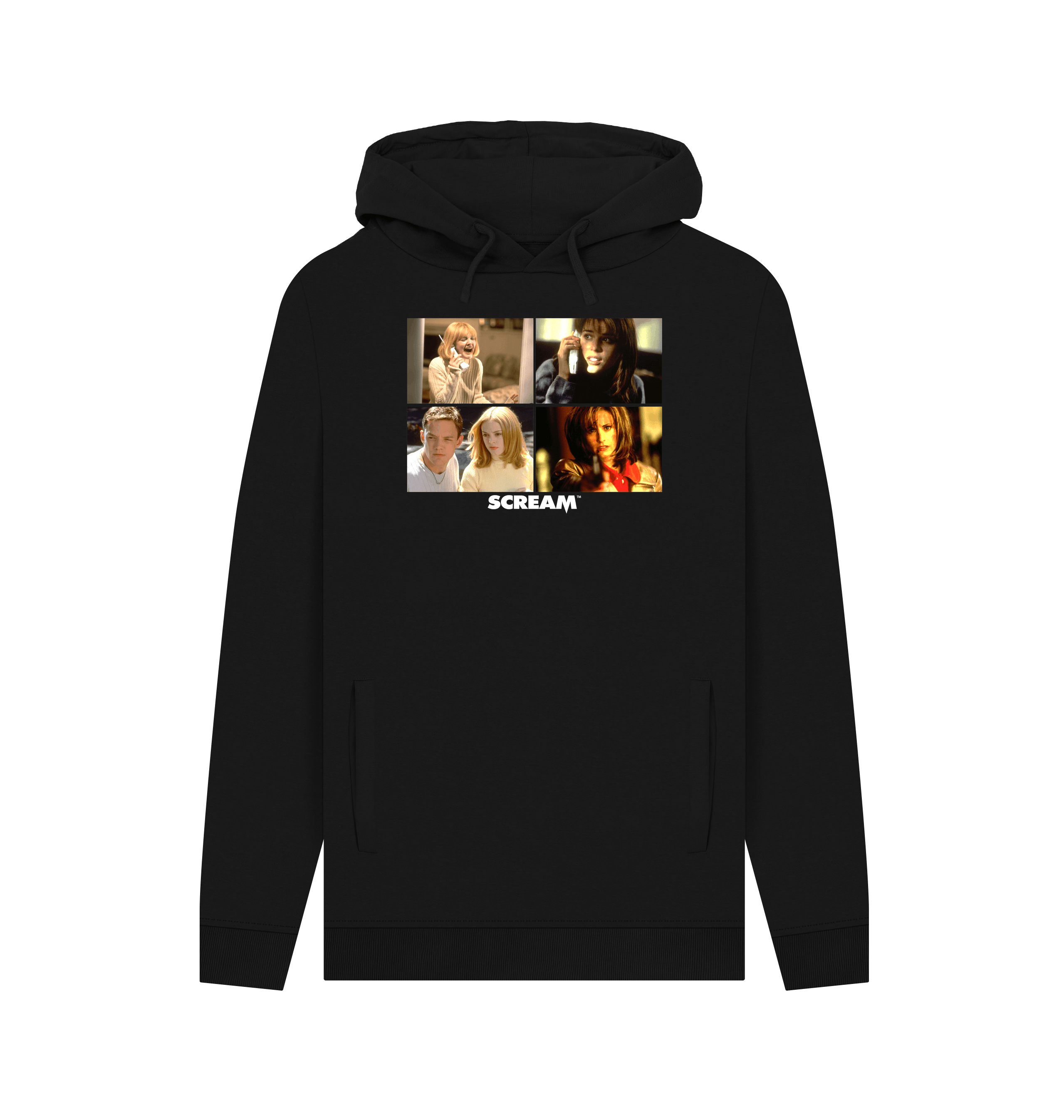 Black Printed Hoody Front