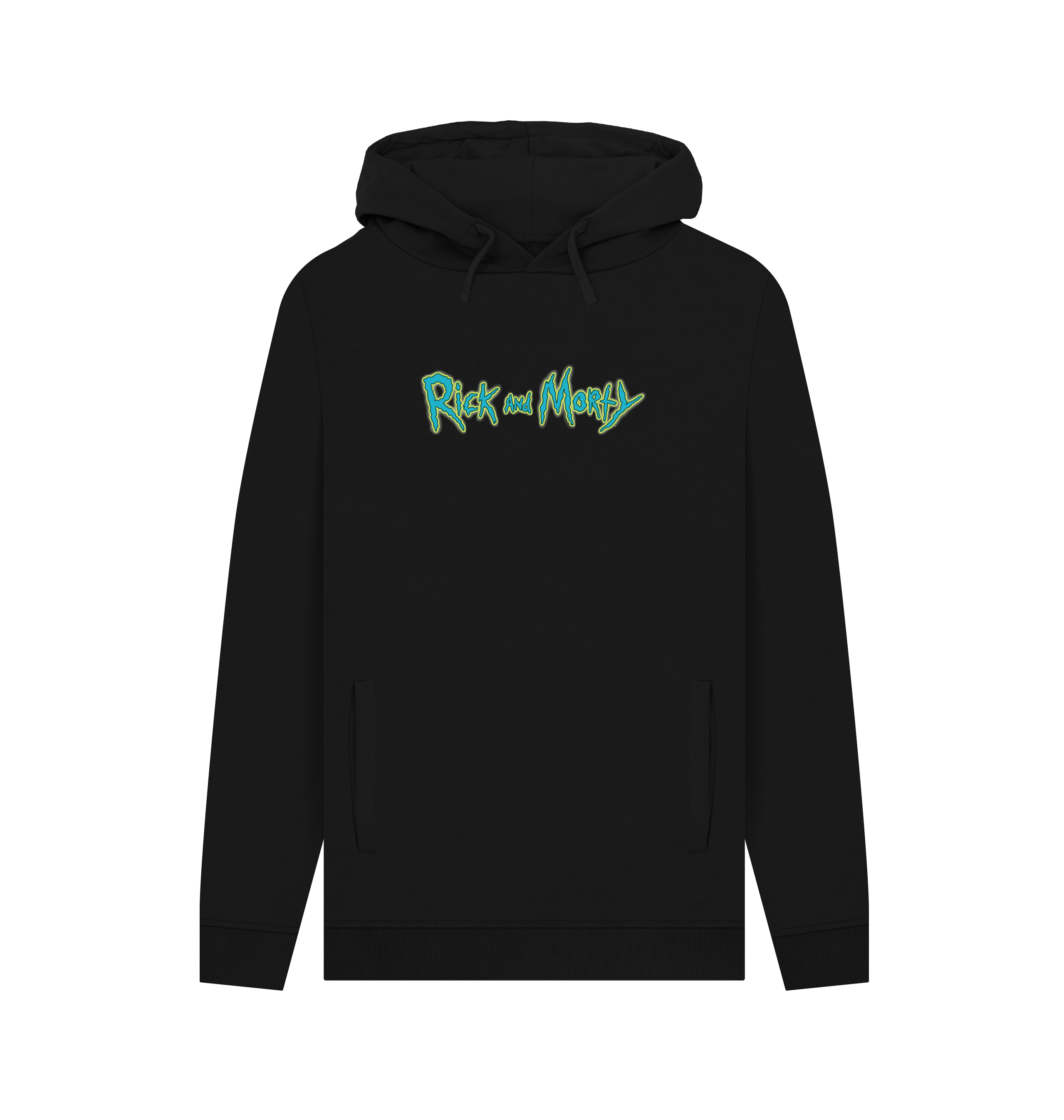 Black Printed Hoody Front