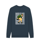 Navy Blue Printed Sweater Front