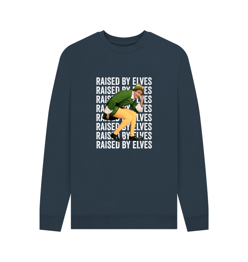 Navy Blue Printed Sweater Front
