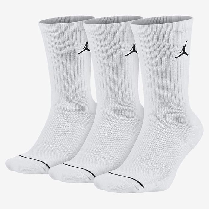 NIKE 6 Pairs Jordan Jumpman Dri-Fit Socks UK 2-5 White