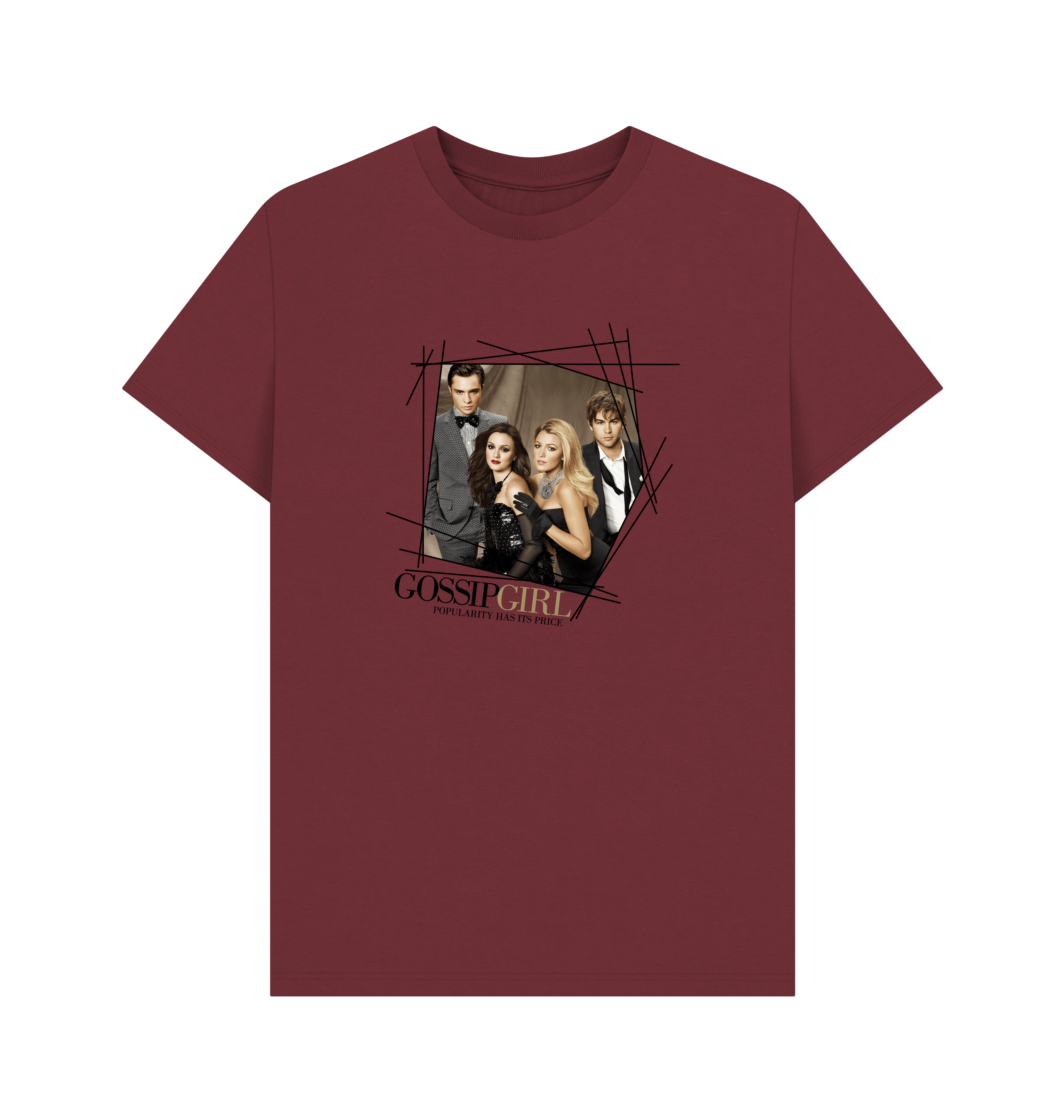 Red Wine Printed T-shirt Front