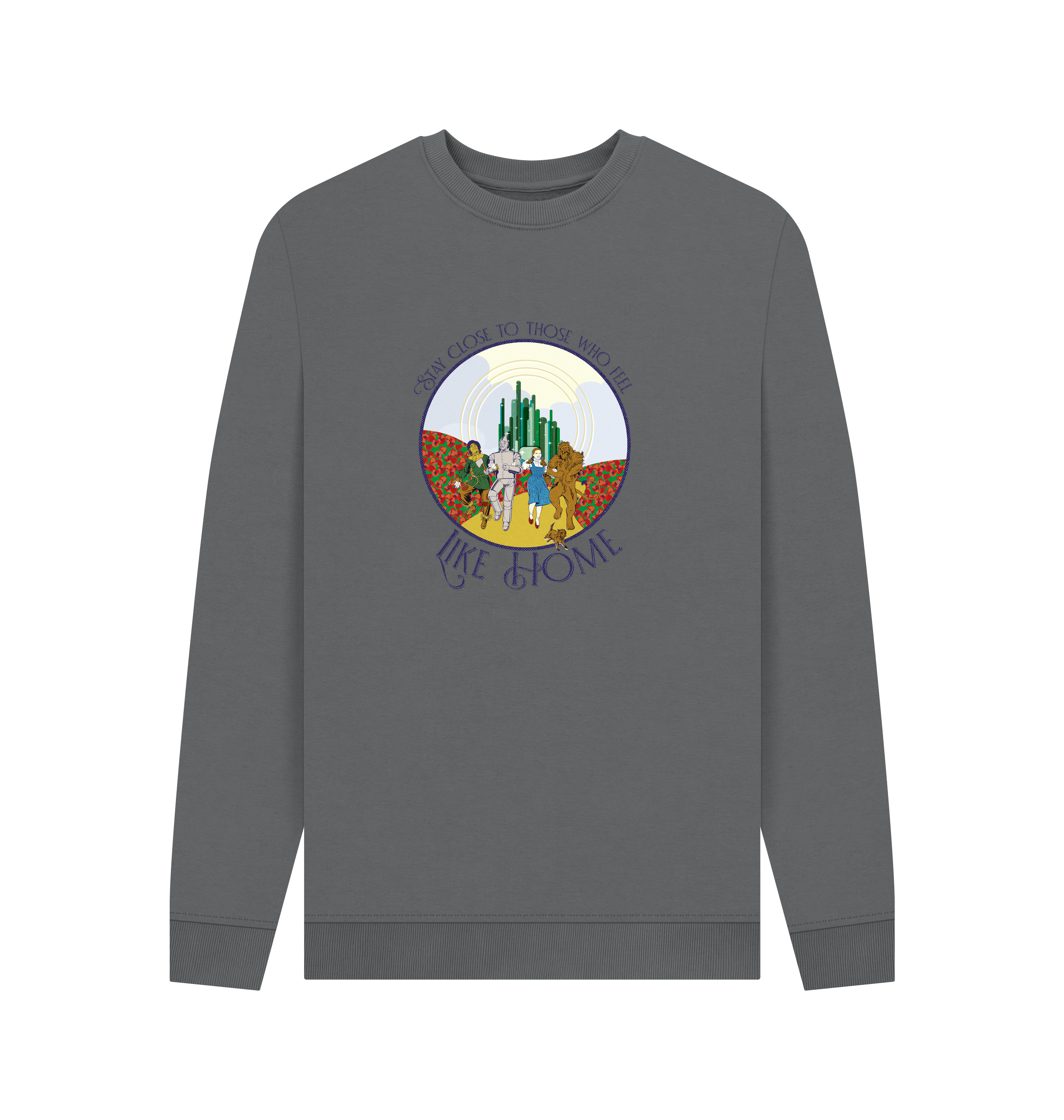 Slate Grey Printed Sweater Front