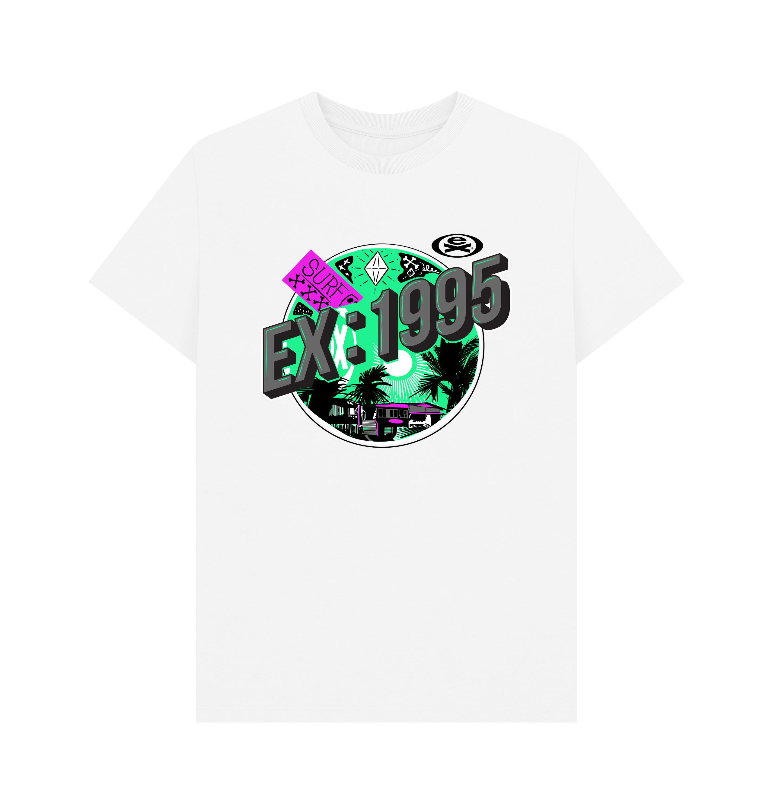 White Printed T-shirt Front