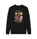 Black Printed Sweater Front