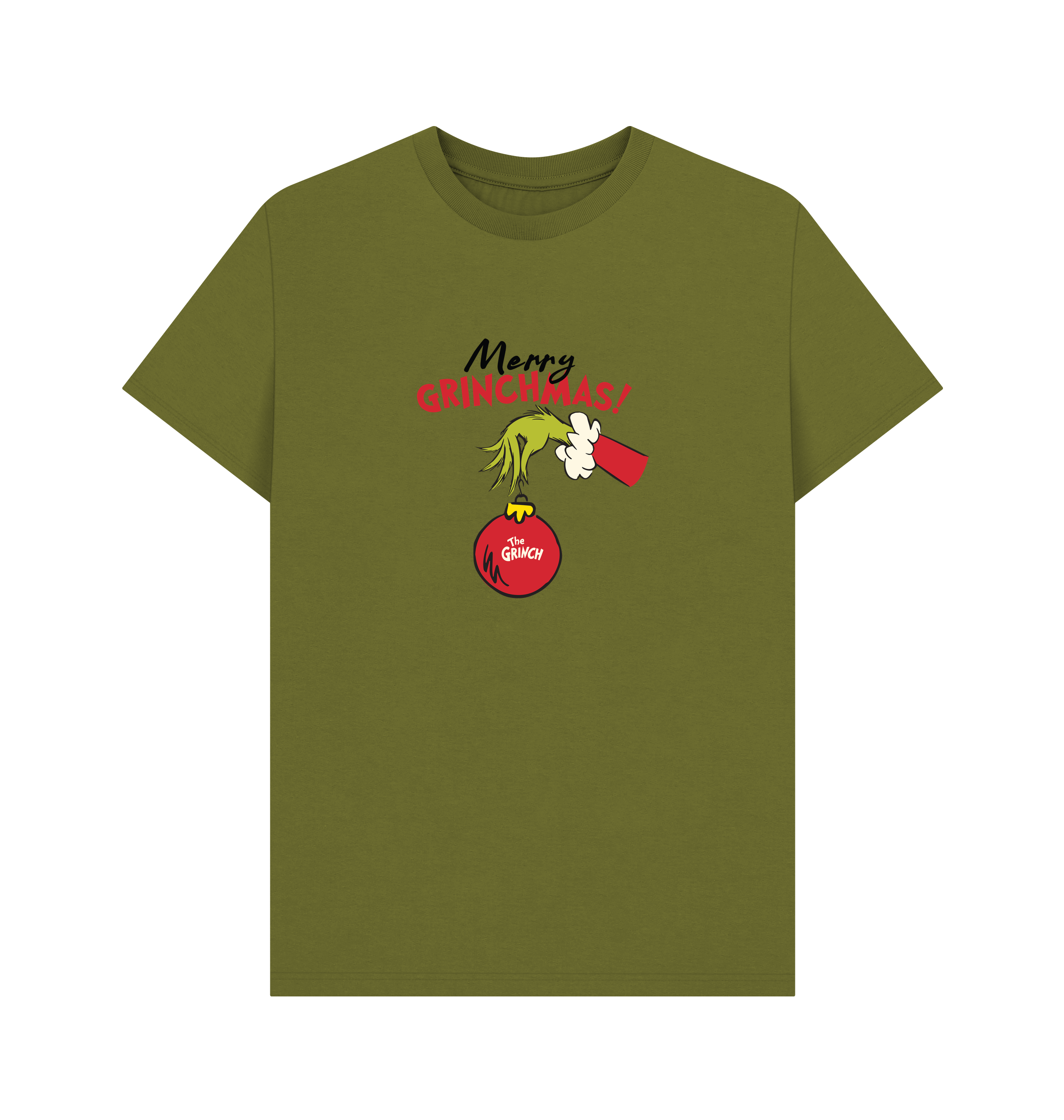 Moss Green Printed T-shirt Front