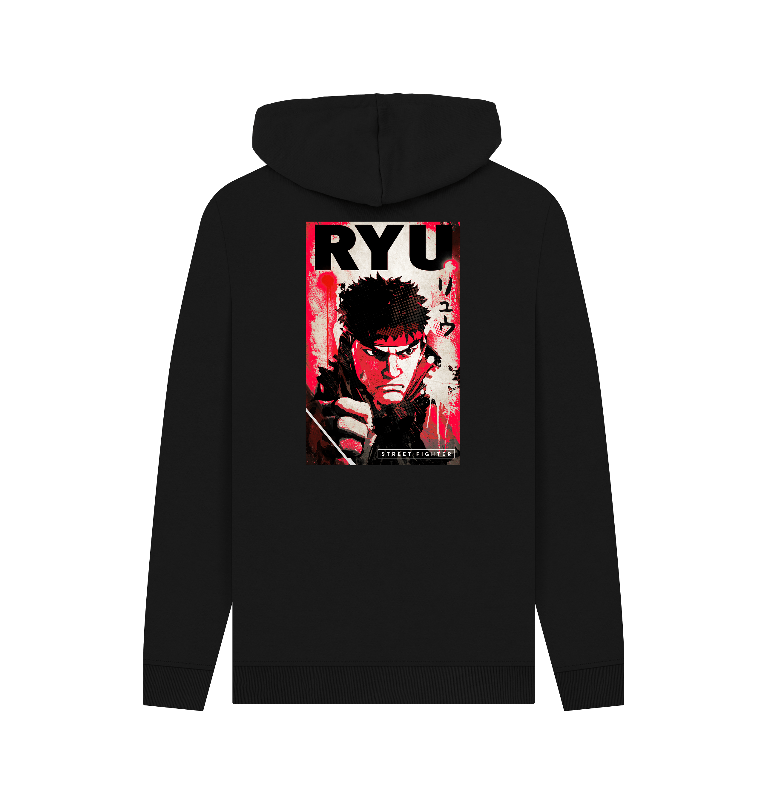 Black Printed Hoody Back