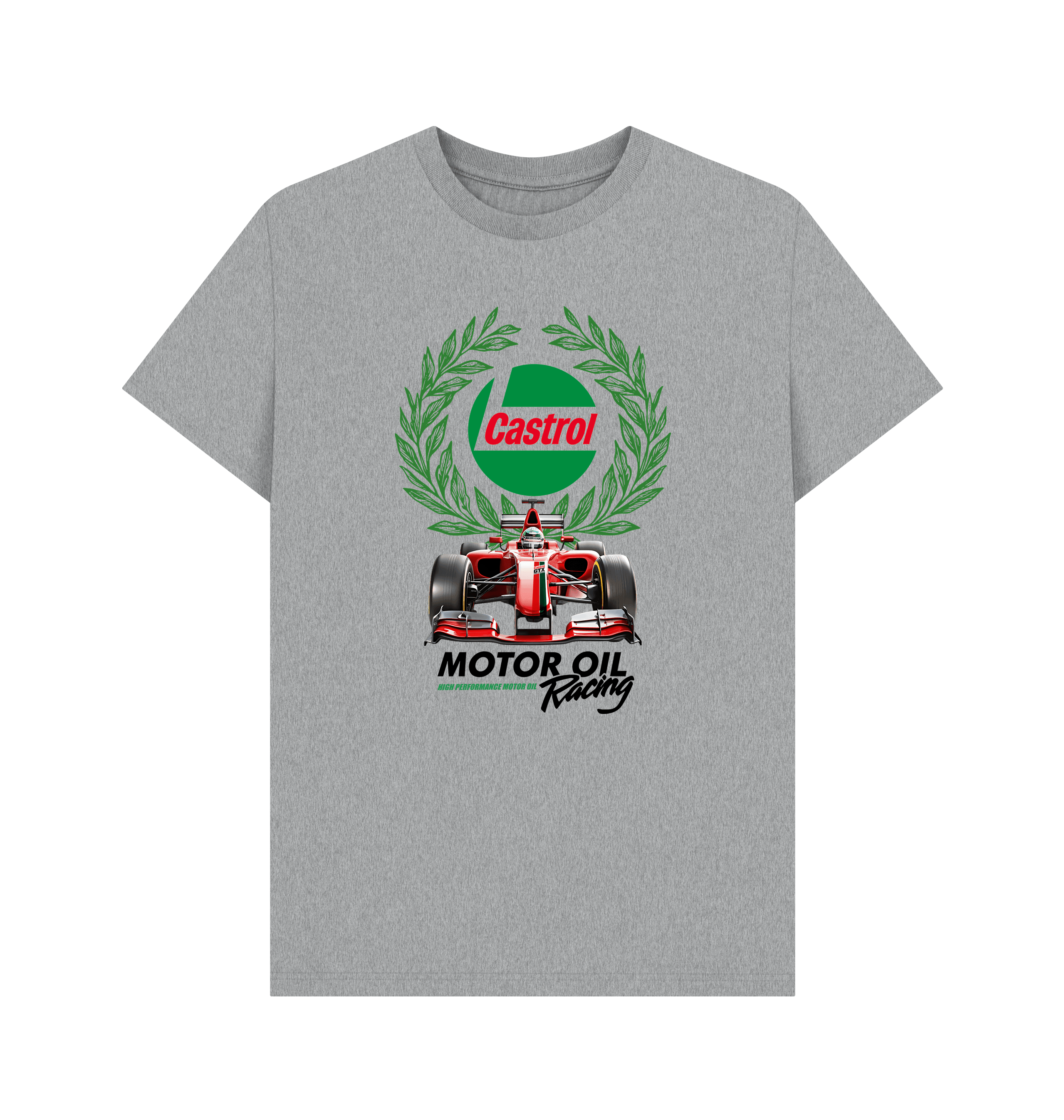 Athletic Grey Printed T-shirt Front