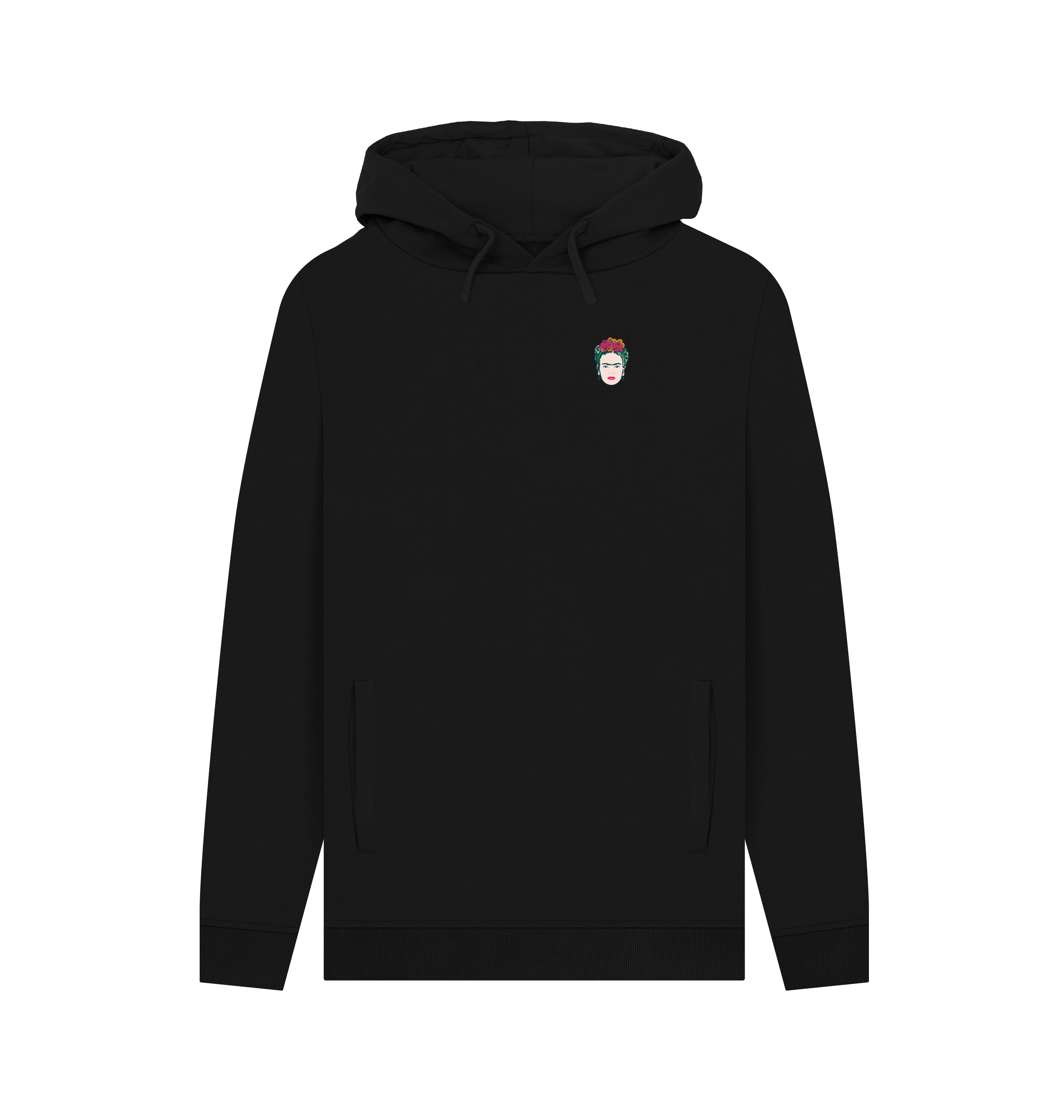 Black Printed Hoody Front