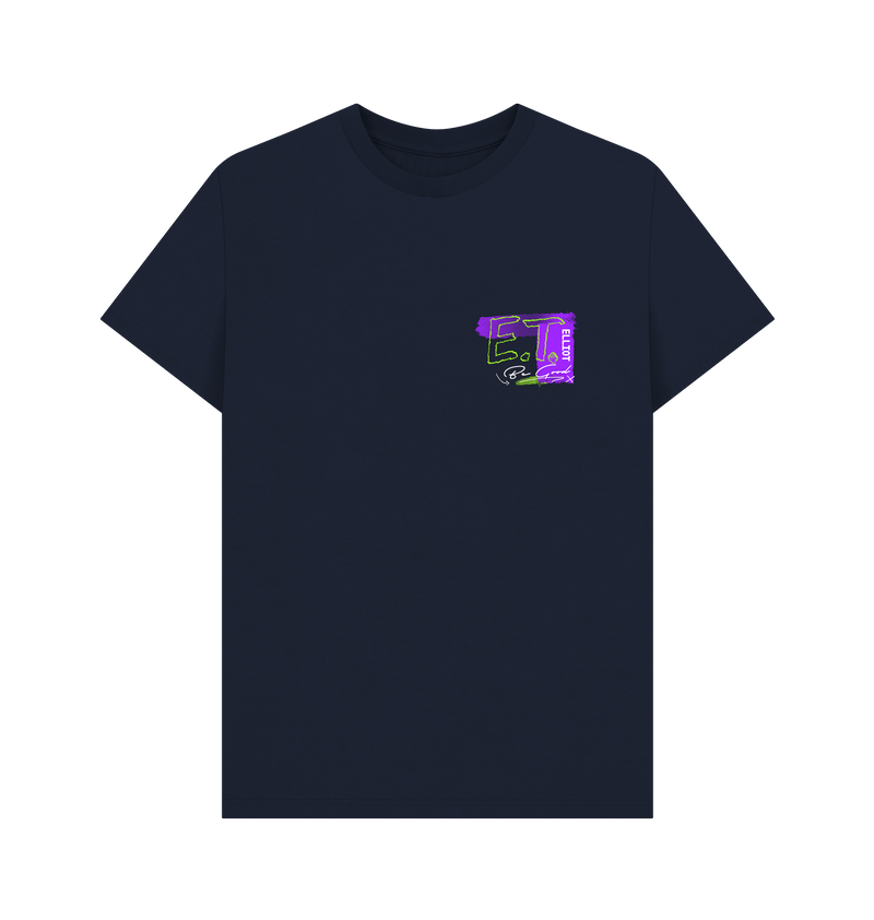 Navy Blue Printed T-shirt Front
