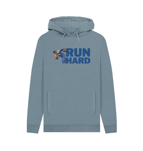 Stone Blue Printed Hoody Front