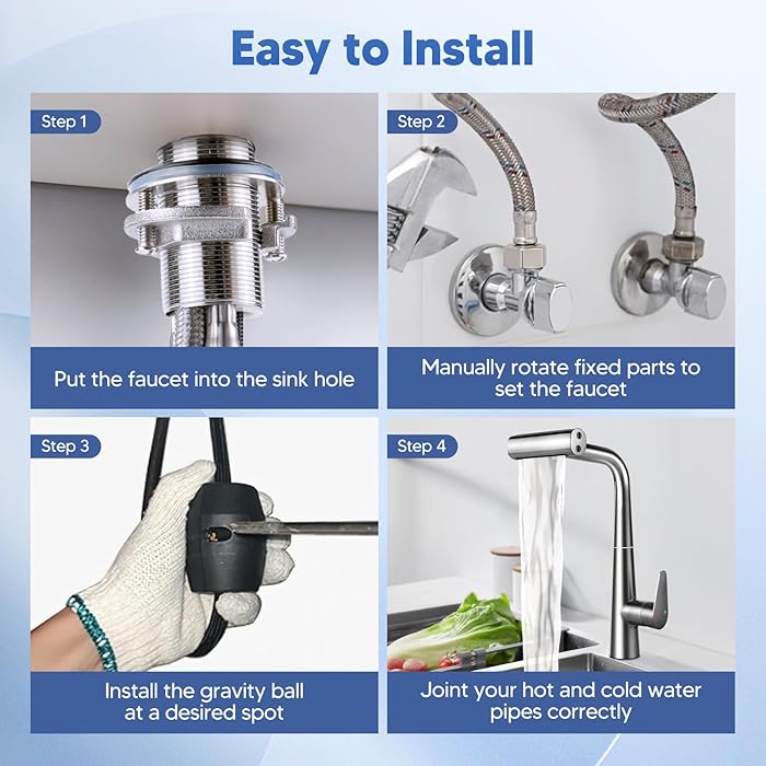 ECHVELCI Kitchen Tap with Pull Out Spray