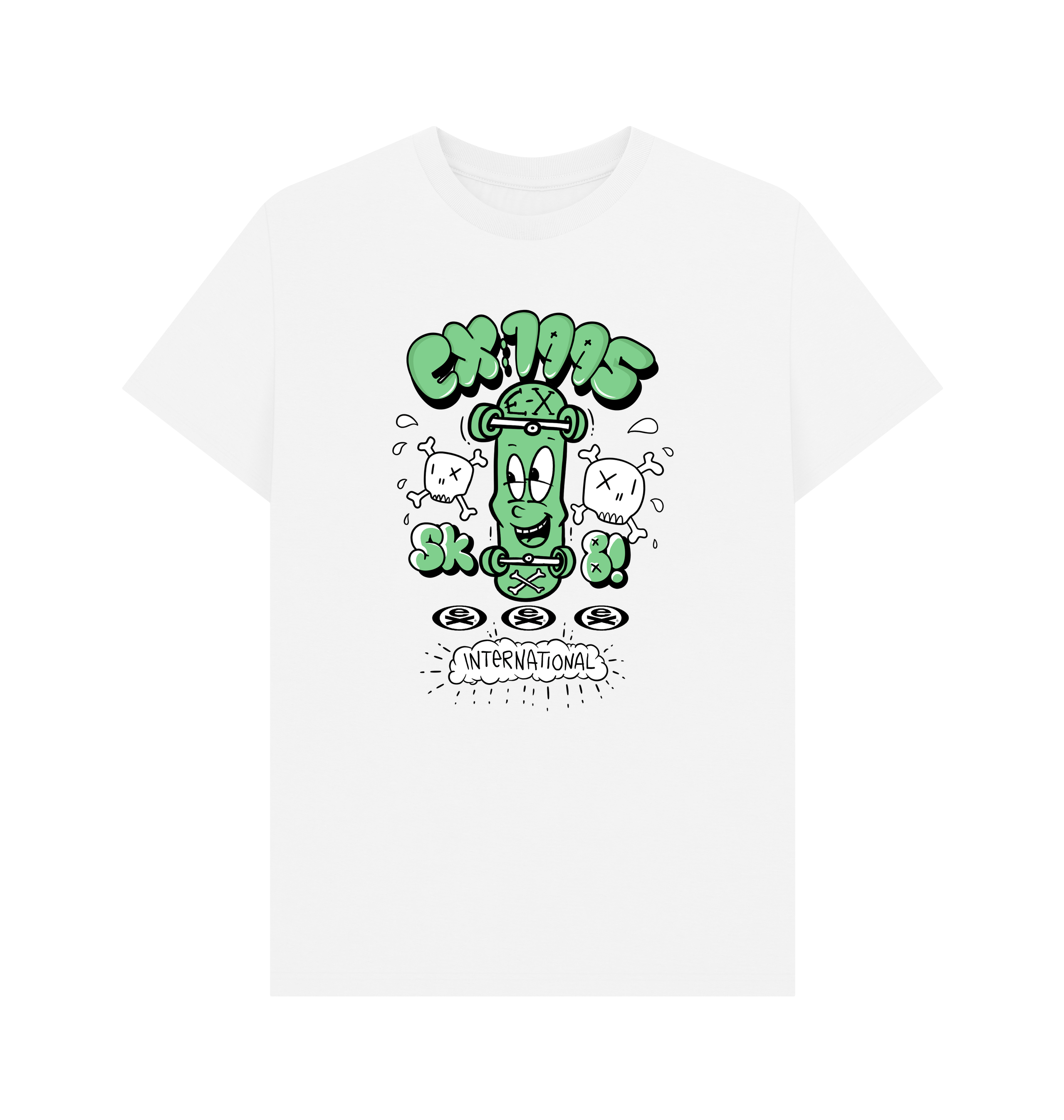 White Printed T-shirt Front