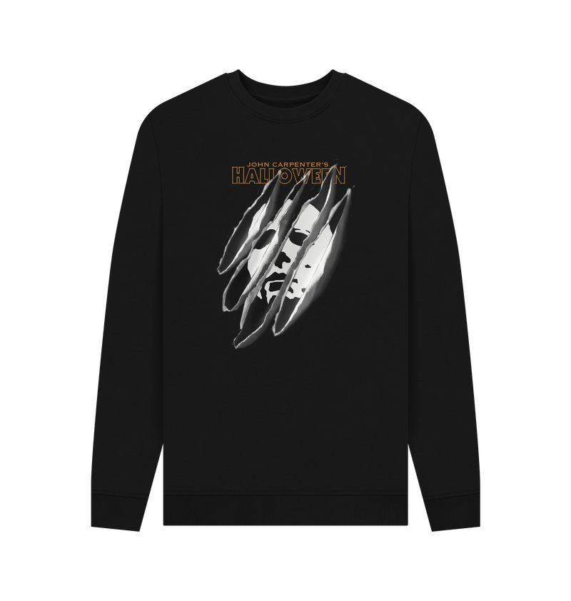 Black Printed Sweater Front