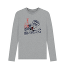 Athletic Grey Printed Long Sleeve T Shirt Front