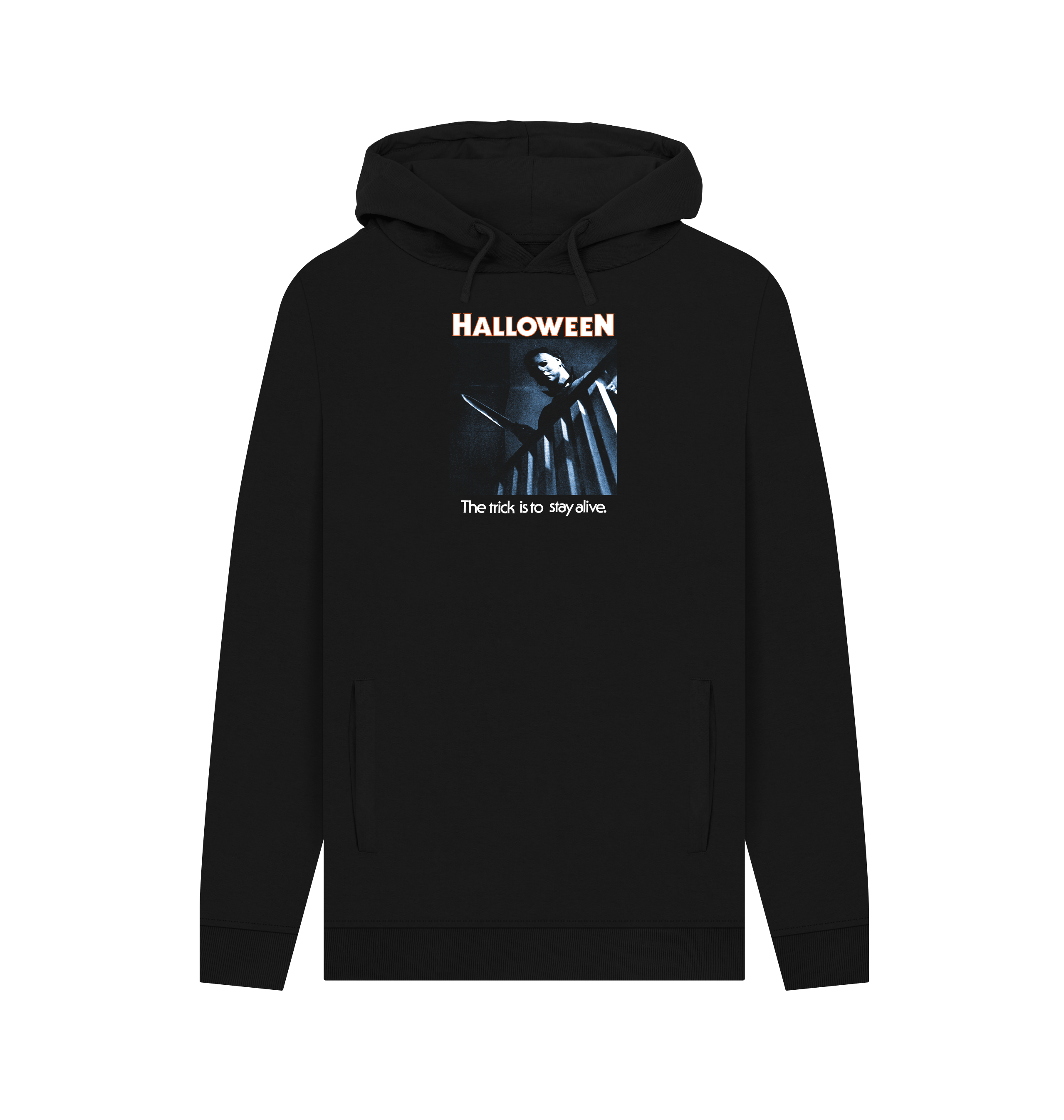 Black Printed Hoody Front