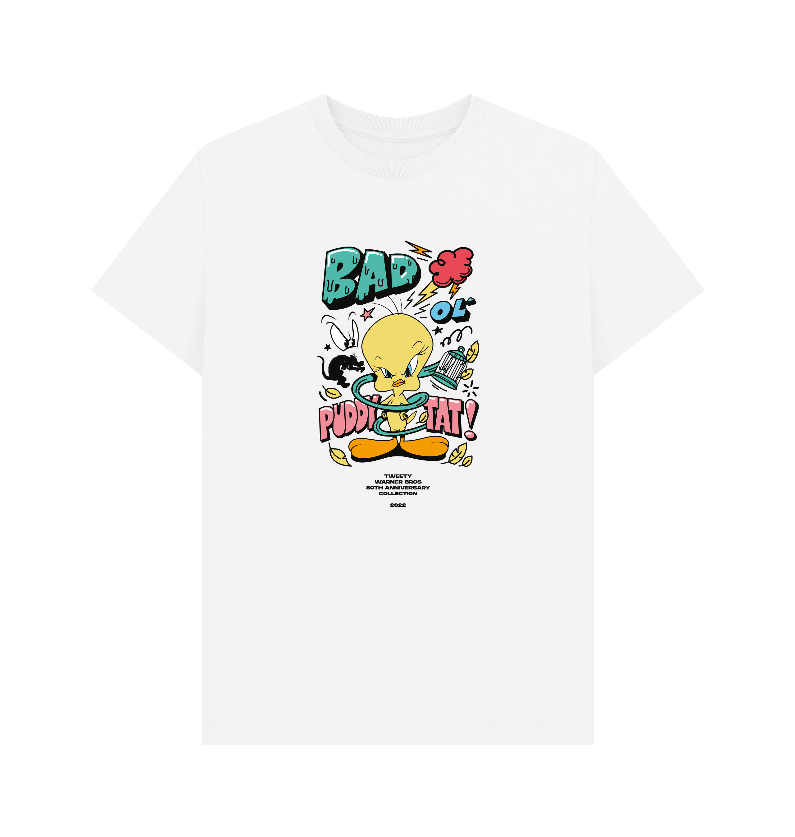 White Printed T-shirt Front