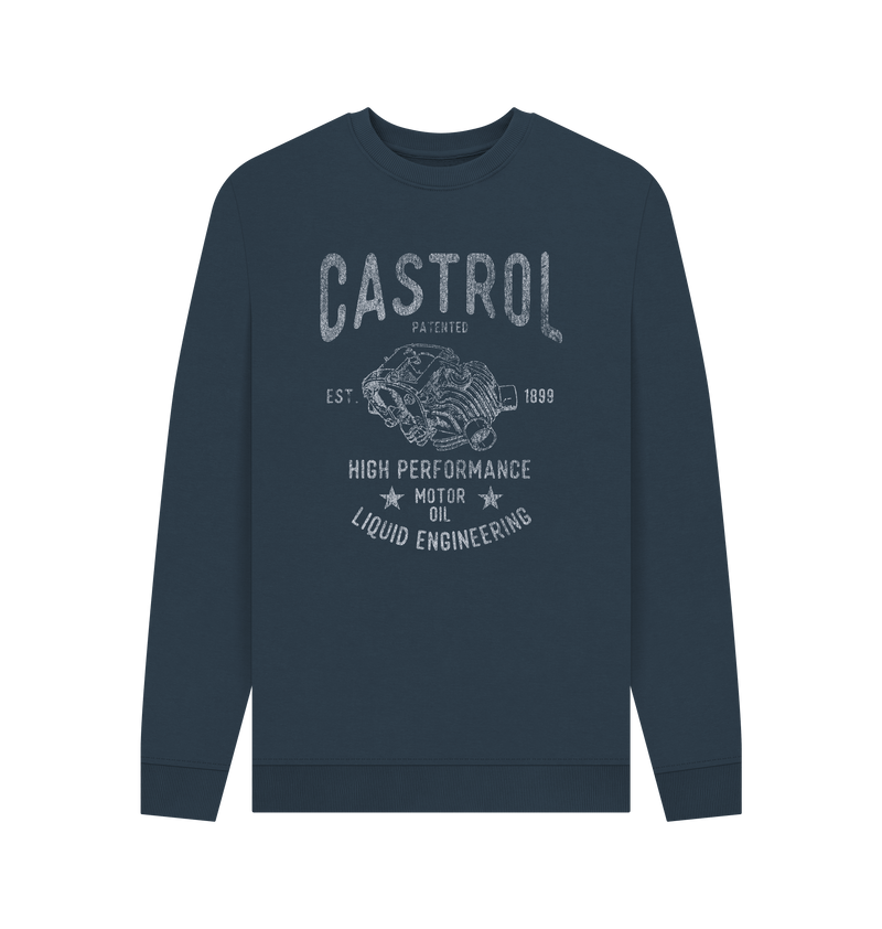 Navy Blue Printed Sweater Front