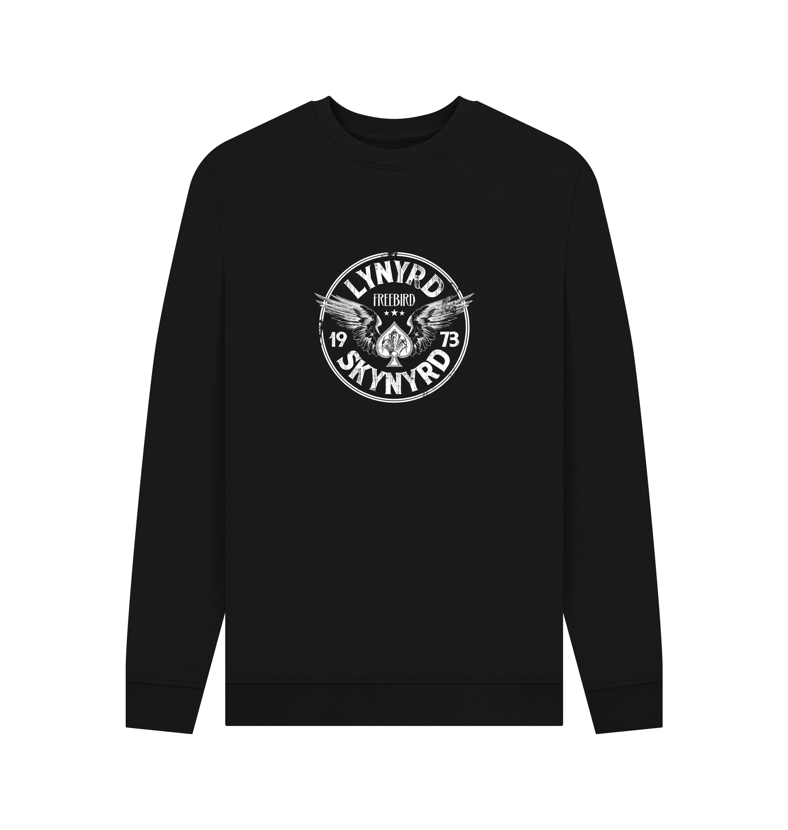 Black Printed Sweater Front