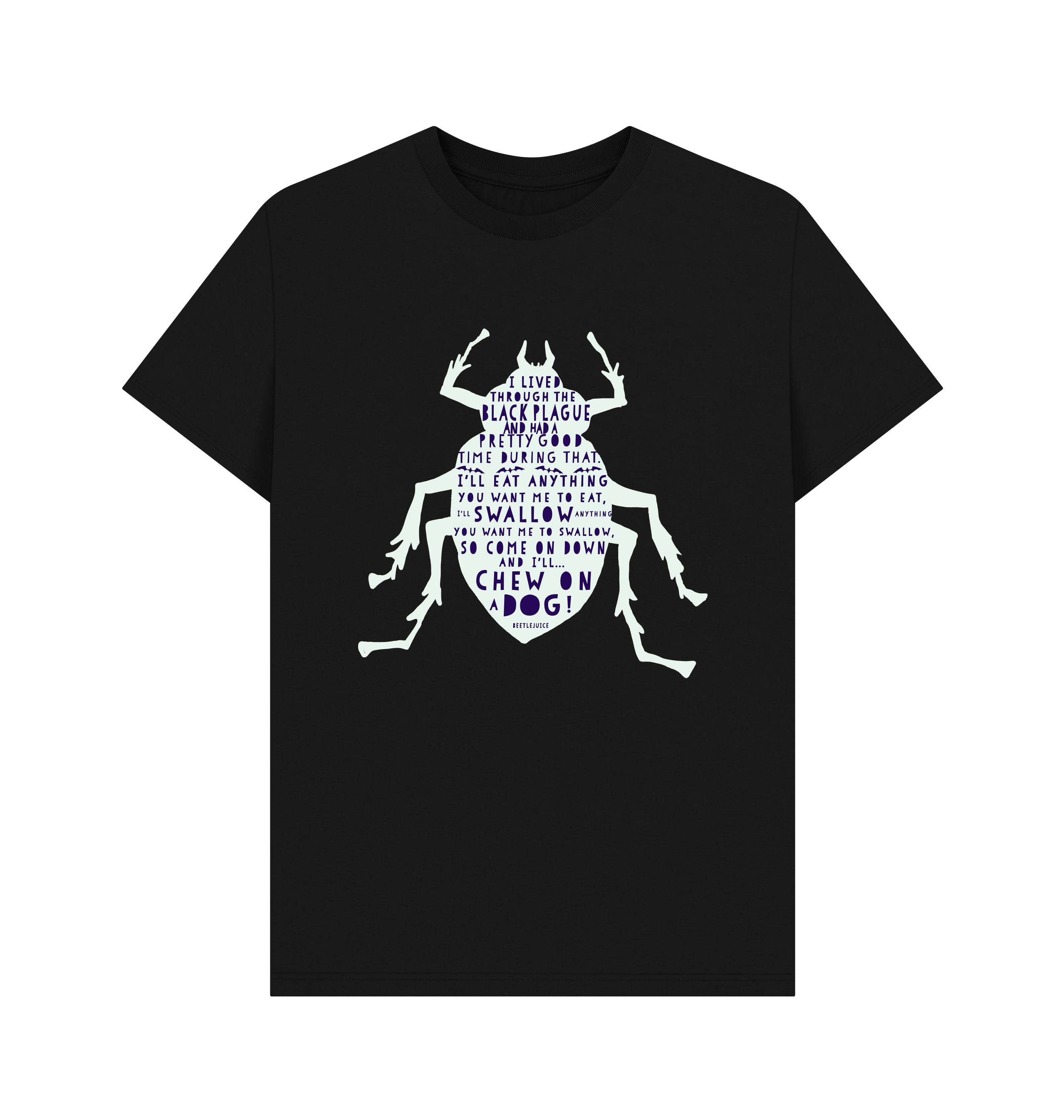 Black Printed T-shirt Front