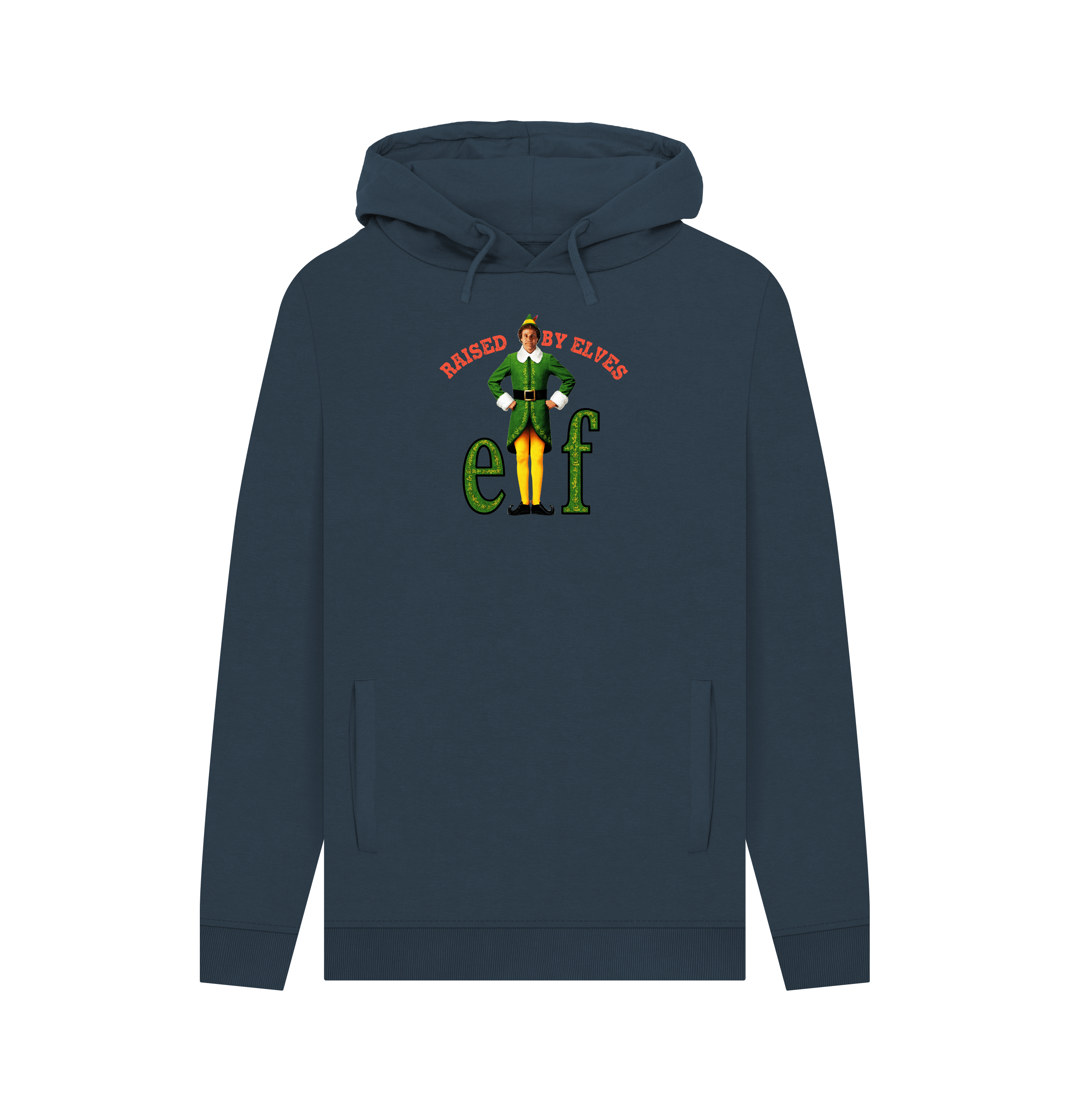 Navy Printed Hoody Front