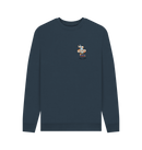 Navy Blue Printed Sweater Front