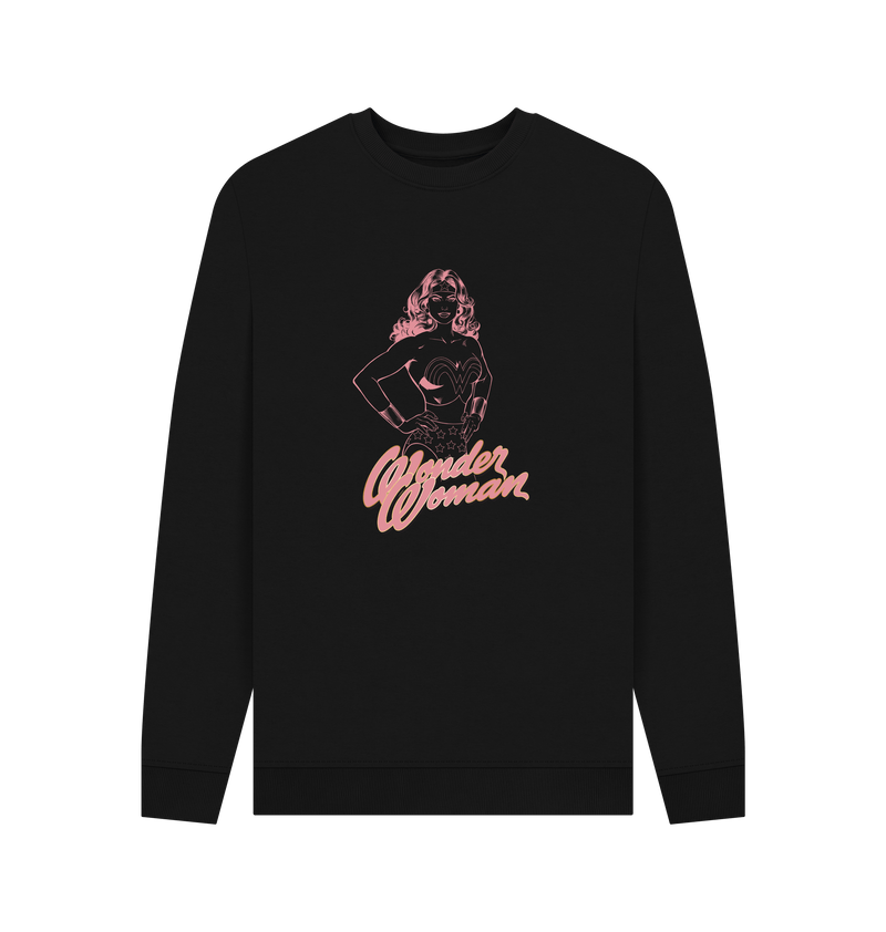 Black Printed Sweater Front