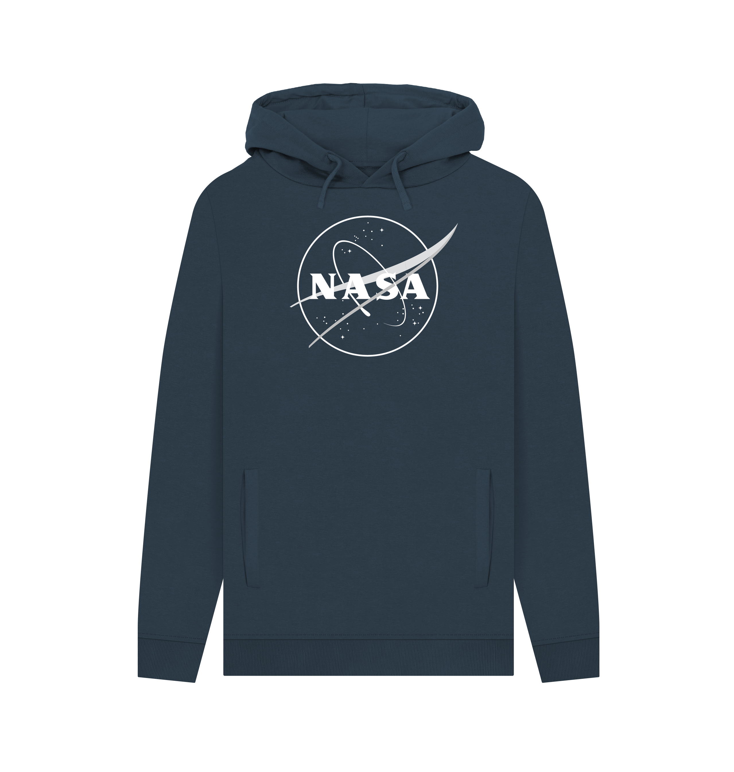Navy Printed Hoody Front