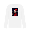 White Printed Long Sleeve T Shirt Front