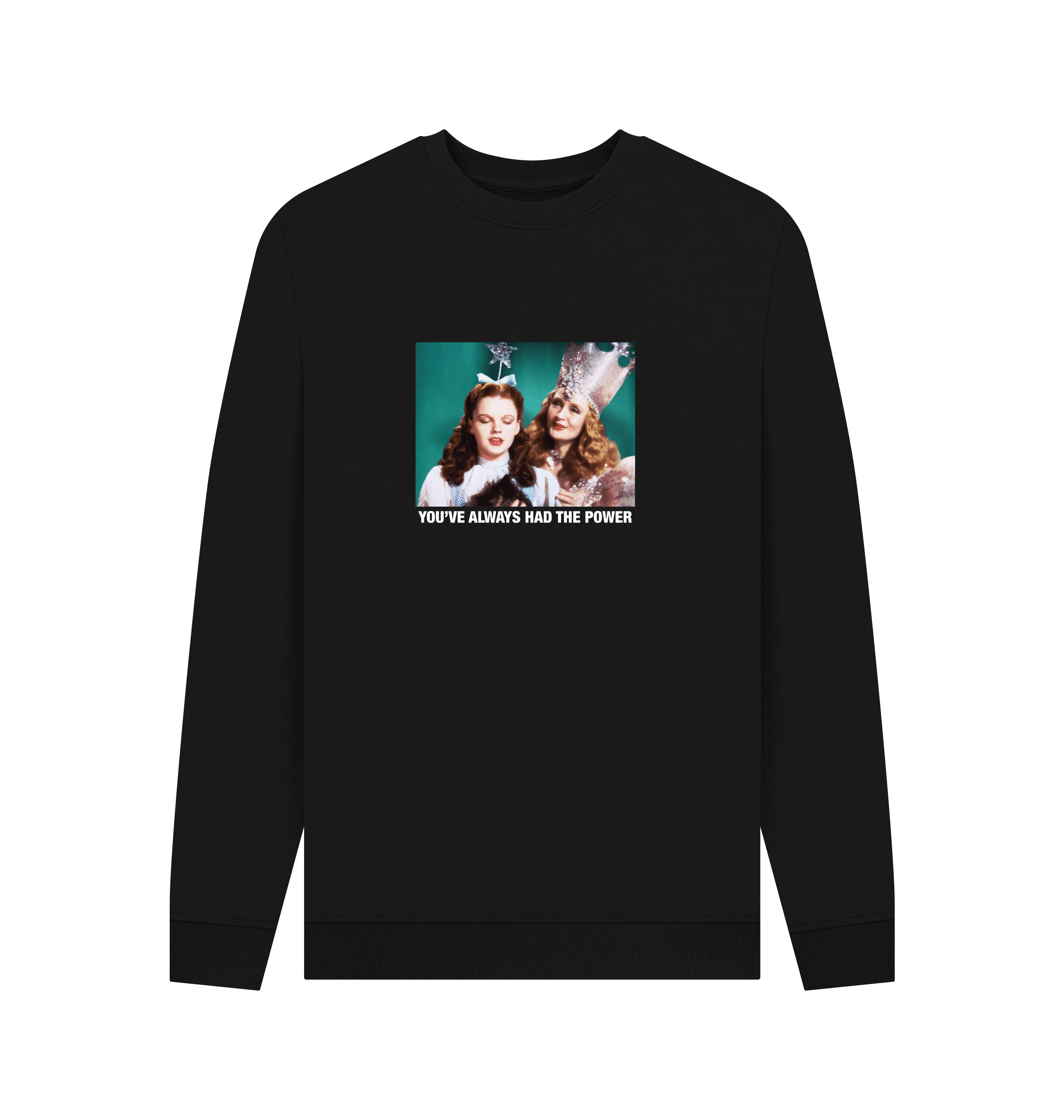 Black Printed Sweater Front