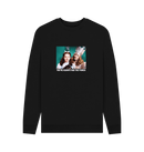 Black Printed Sweater Front