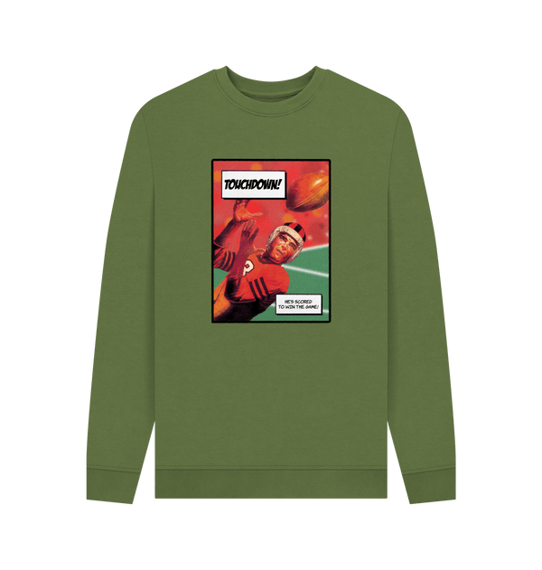 Khaki Printed Sweater Front