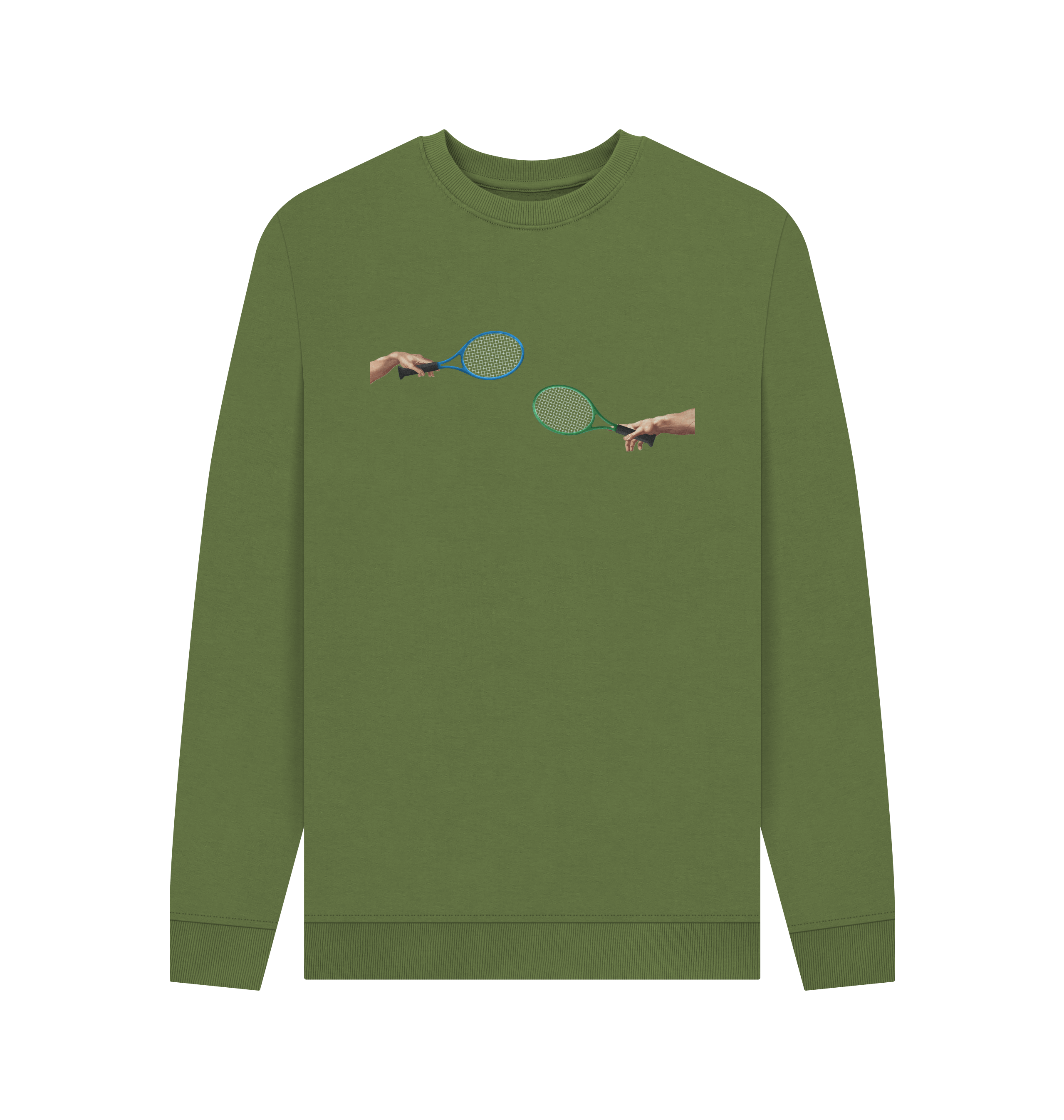 Khaki Printed Sweater Front