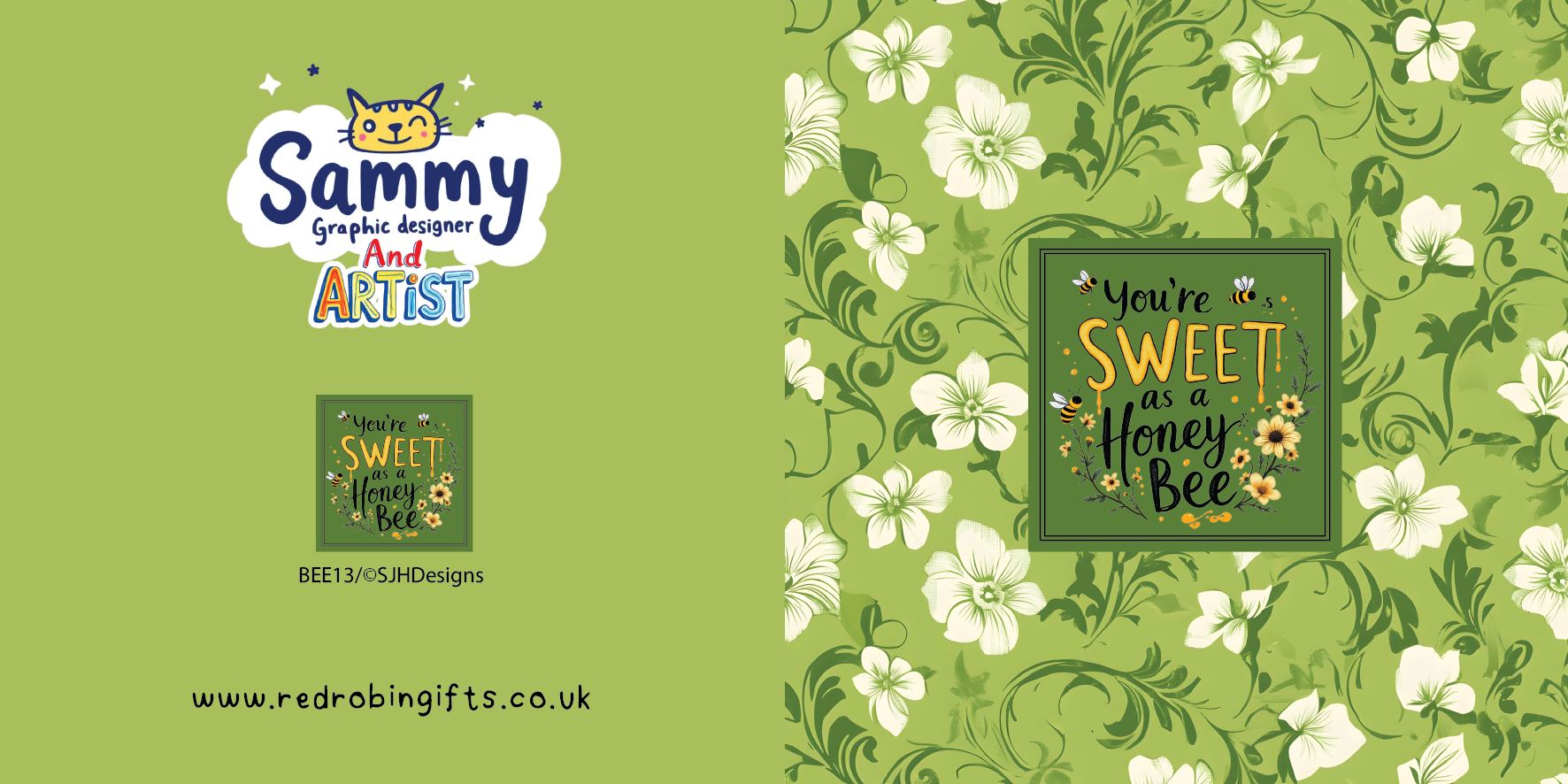 Sweet As a Honey Bee Greeting Card by SJH Designs