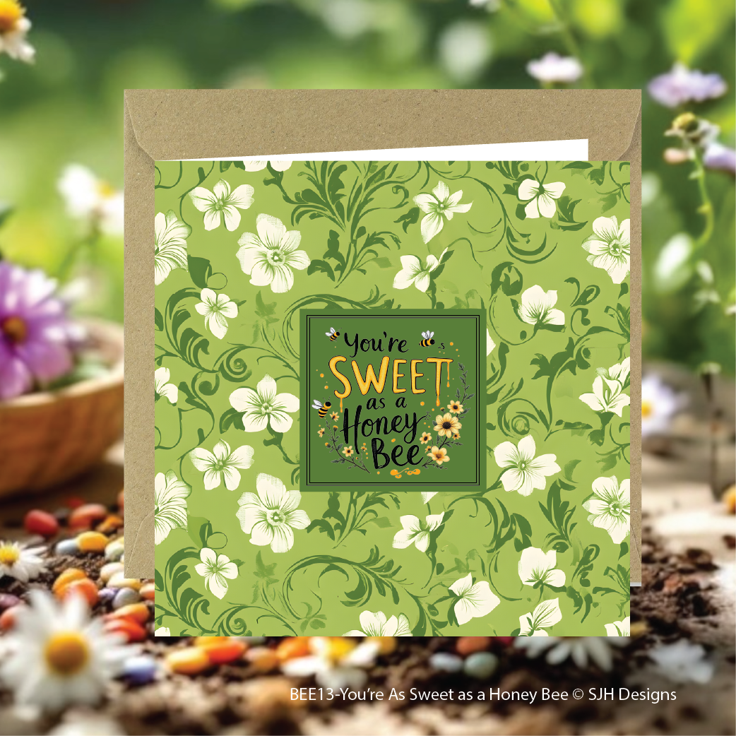 Sweet As a Honey Bee Greeting Card by SJH Designs