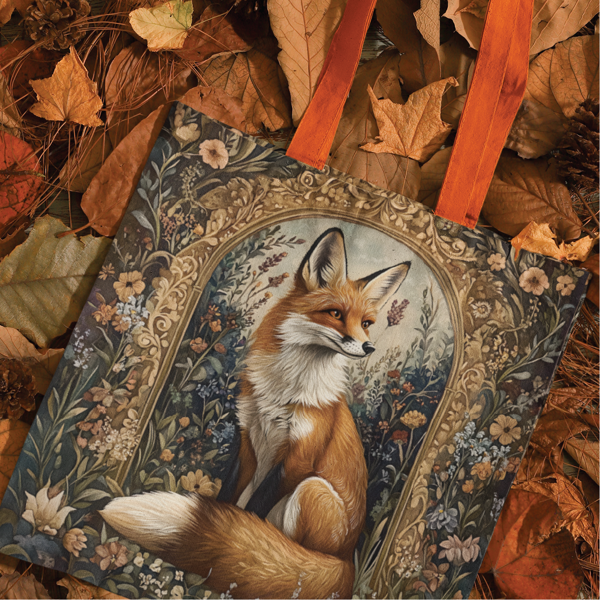 Fancy Fox Cotton Tote Bag